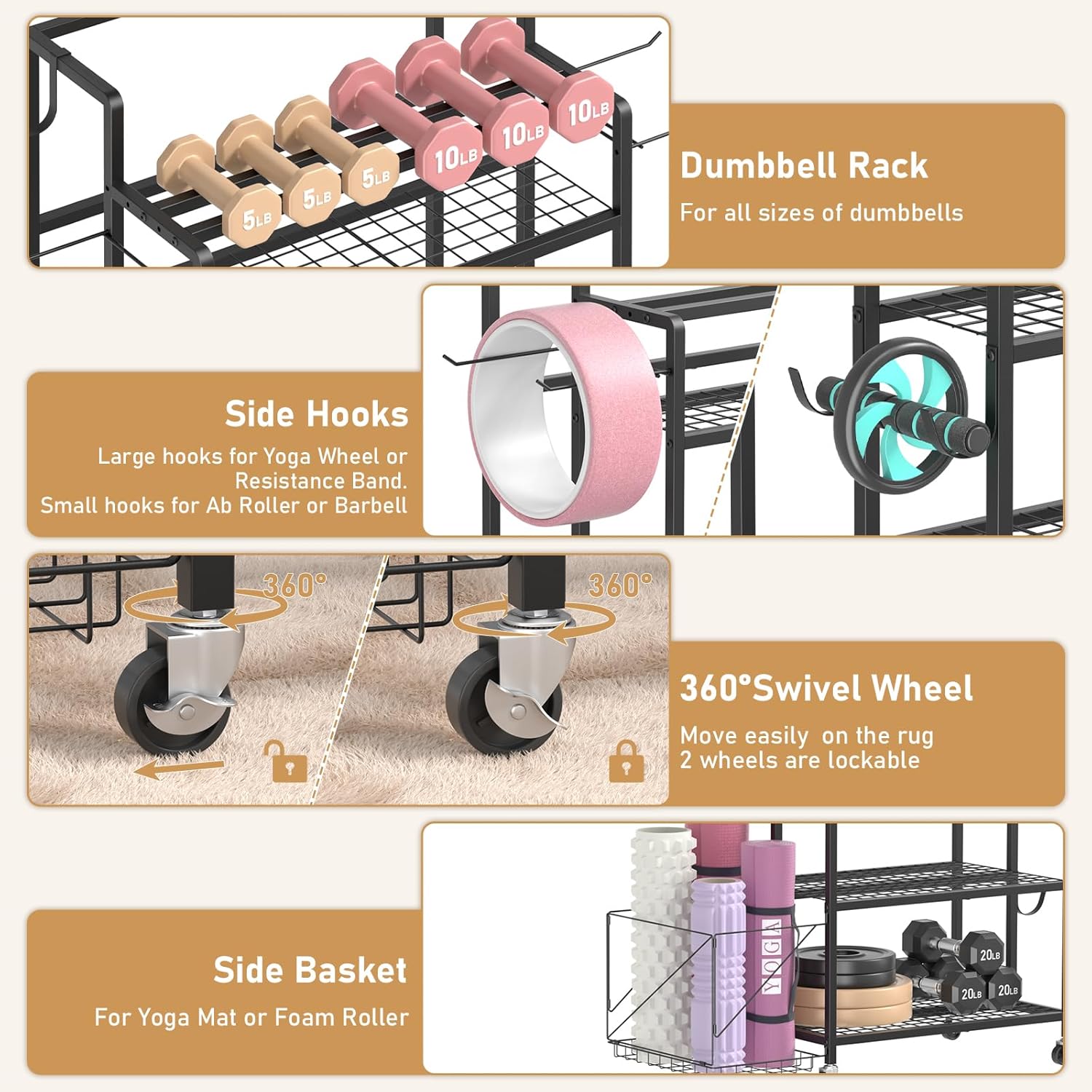 Home Gym Storage, No Material  - Home Gym Dumbbells 评论和价格
