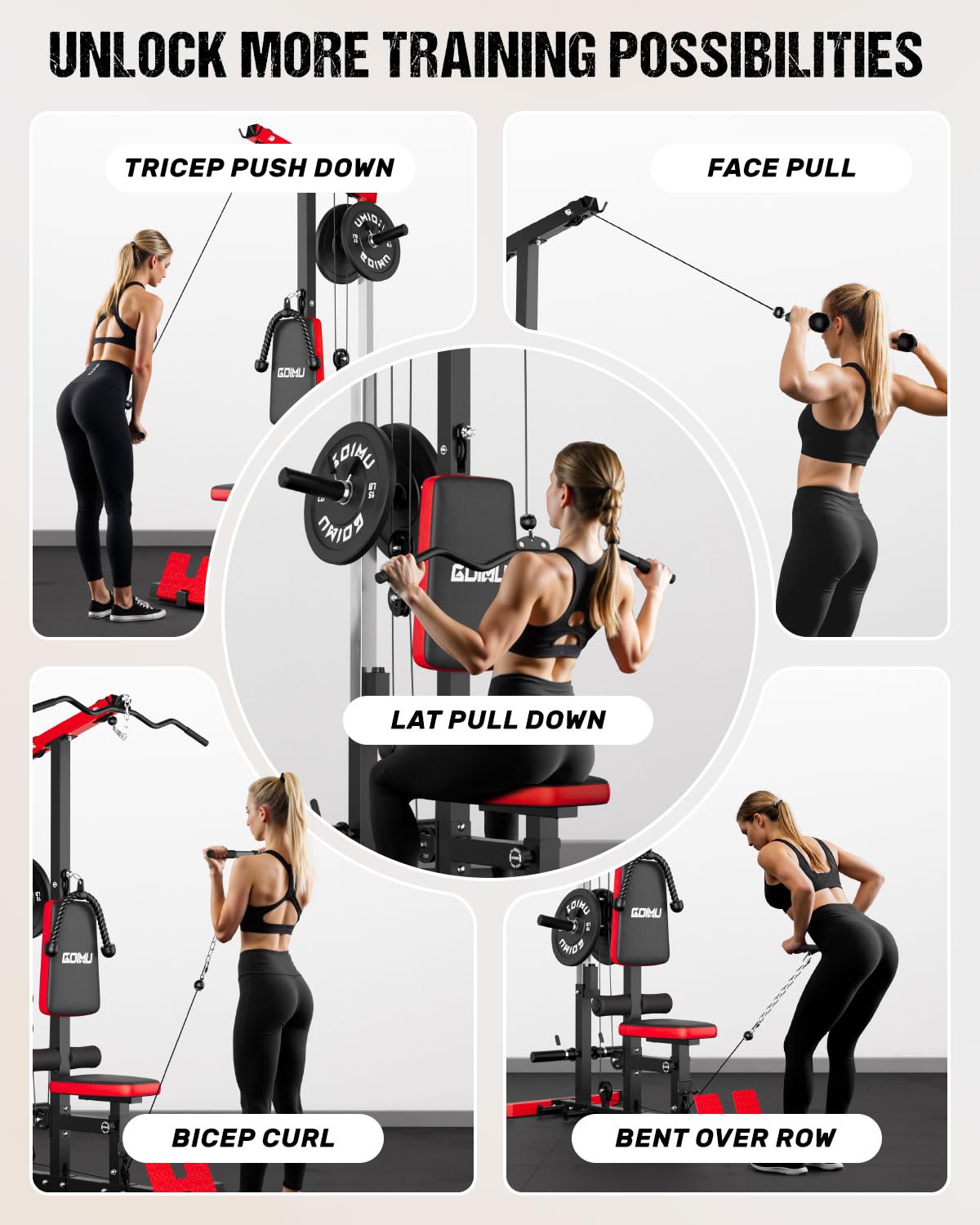 LAT Pulldown & Row Cable Machi - Home Gym Lat Pulldown Machine 评论和价格