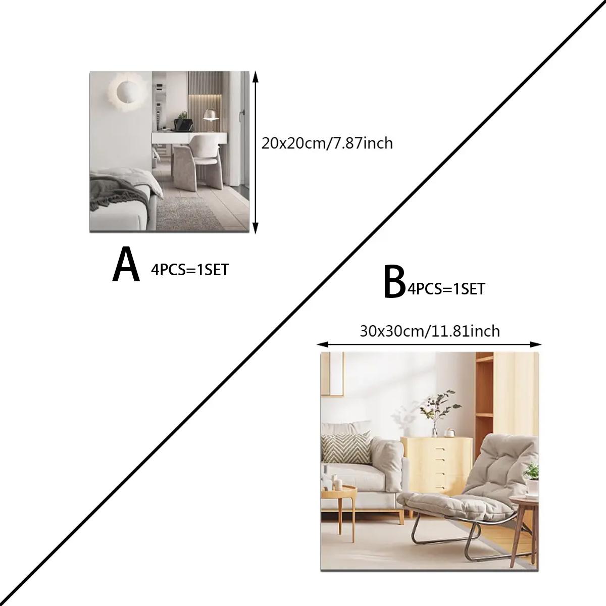 4Pcs Acrylic Mirror Wall Stick - Home Gym Options 评论和价格