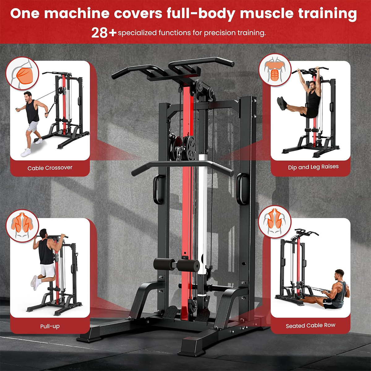 Pooboo Home Gym Machine - High - Home Gym Lat Pulldown Machine 评论和价格