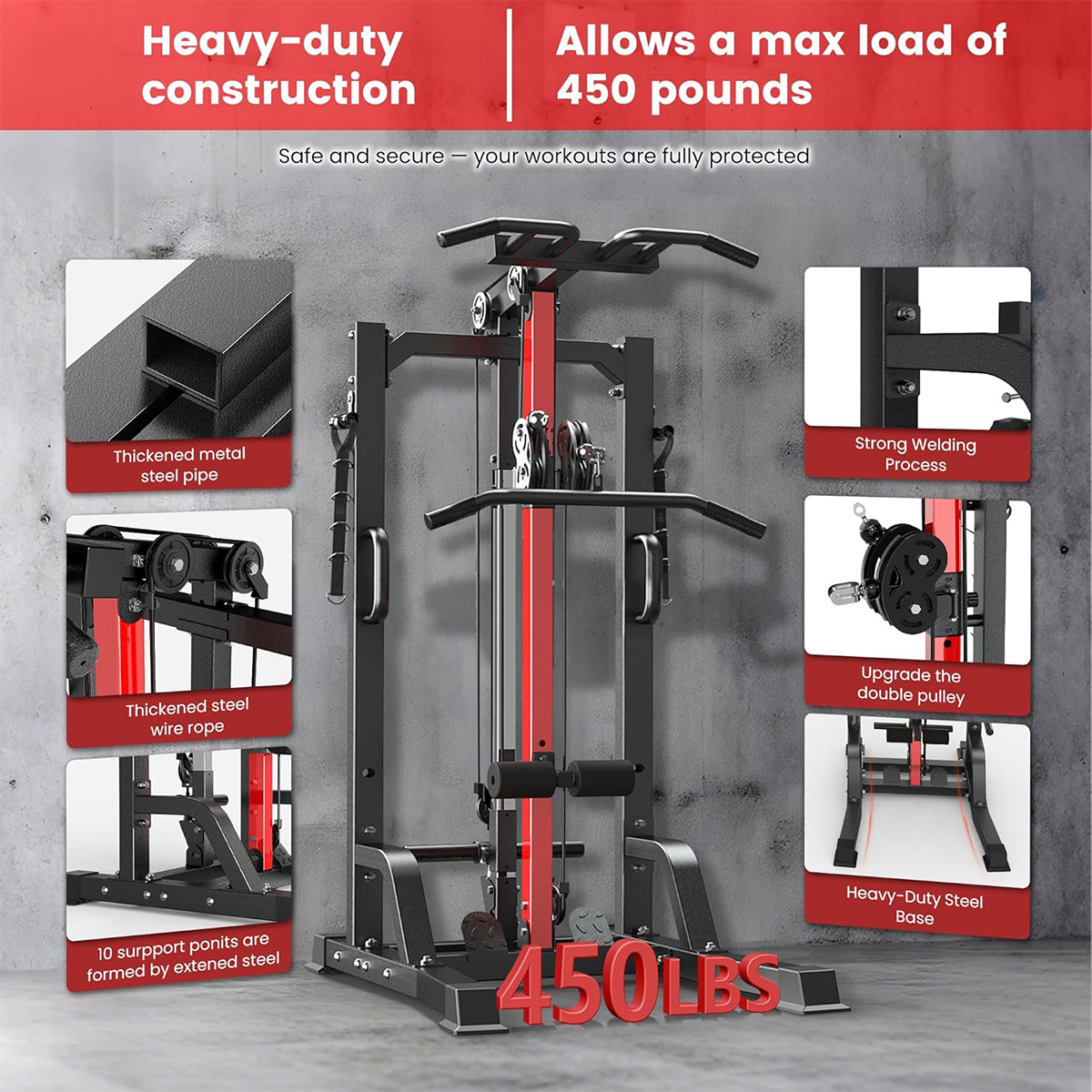 Pooboo Home Gym Machine - High - Home Gym Lat Pulldown Machine 评论和价格