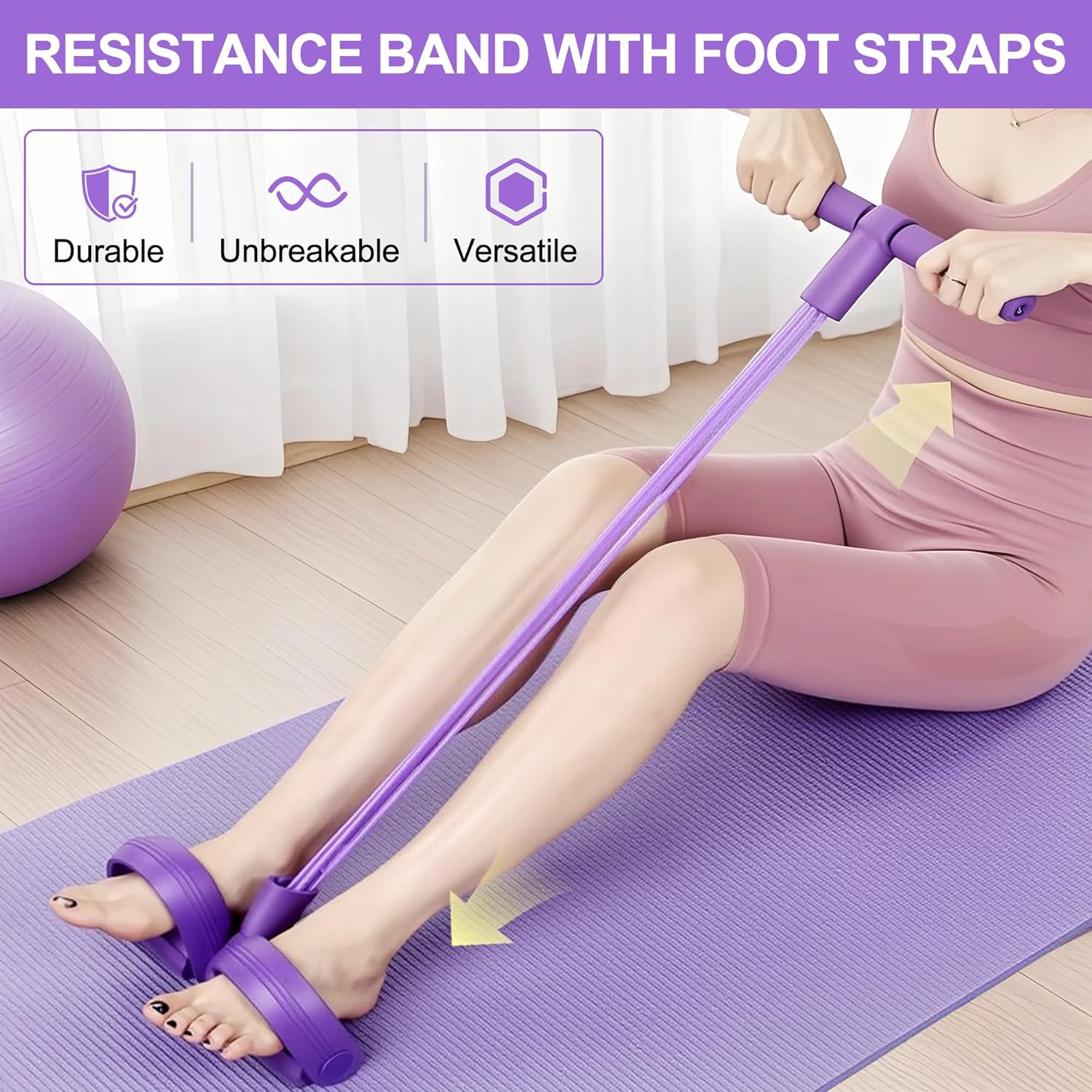 4-Tube Pedal Resistance Band M - Home Gym Youtube 评论和价格