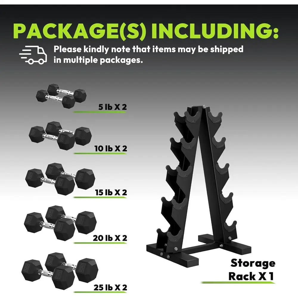Hex Dumbbells with A-E Rack, 1 - Home Gym Options 评论和价格