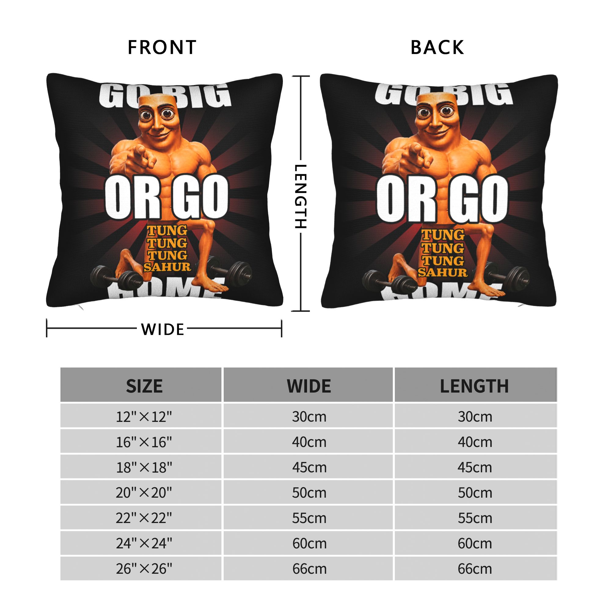 Pillow Case Go Big or Go Tung  - Home Gym Yes Or No 评论和价格