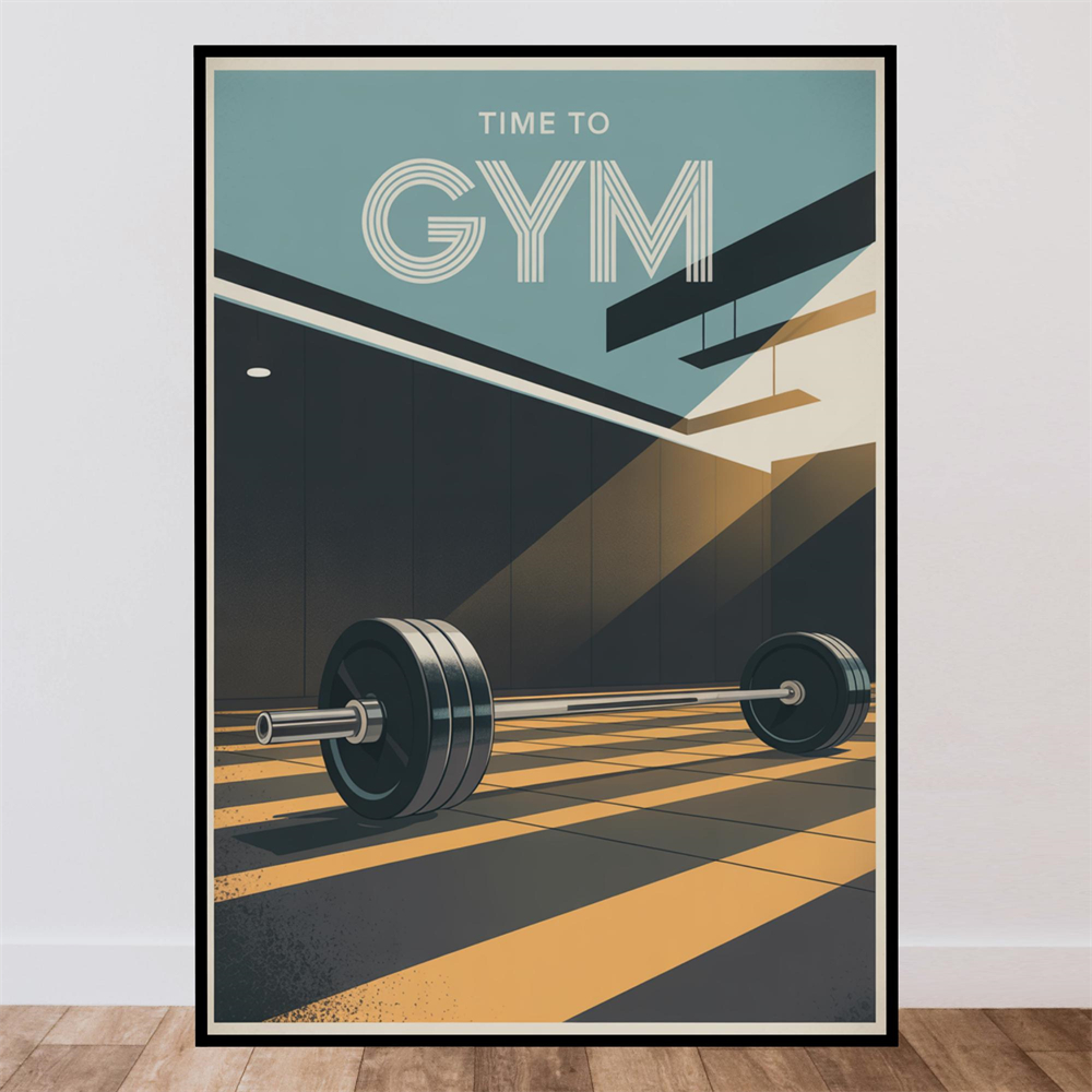Time To Gym Poster Outdoor Wal - Home Gym Minimalist 评论和价格
