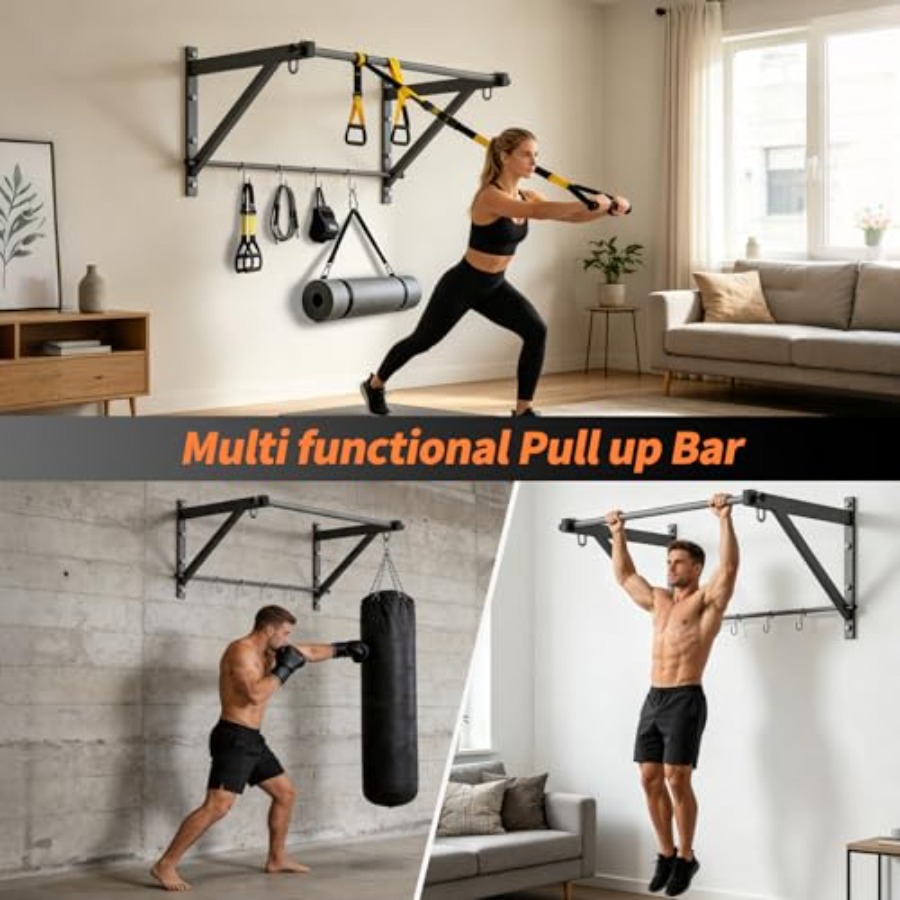 Heavy Duty Wall Mounted Chin U - Home Gym Upper Body Workout 评论和价格
