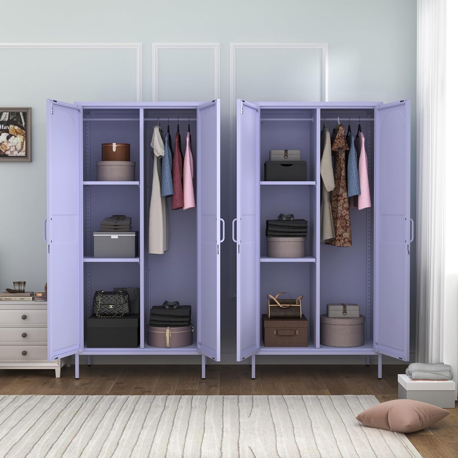 Lockable Metal Wardrobe, 67 In - Home Gym Minimalist 评论和价格