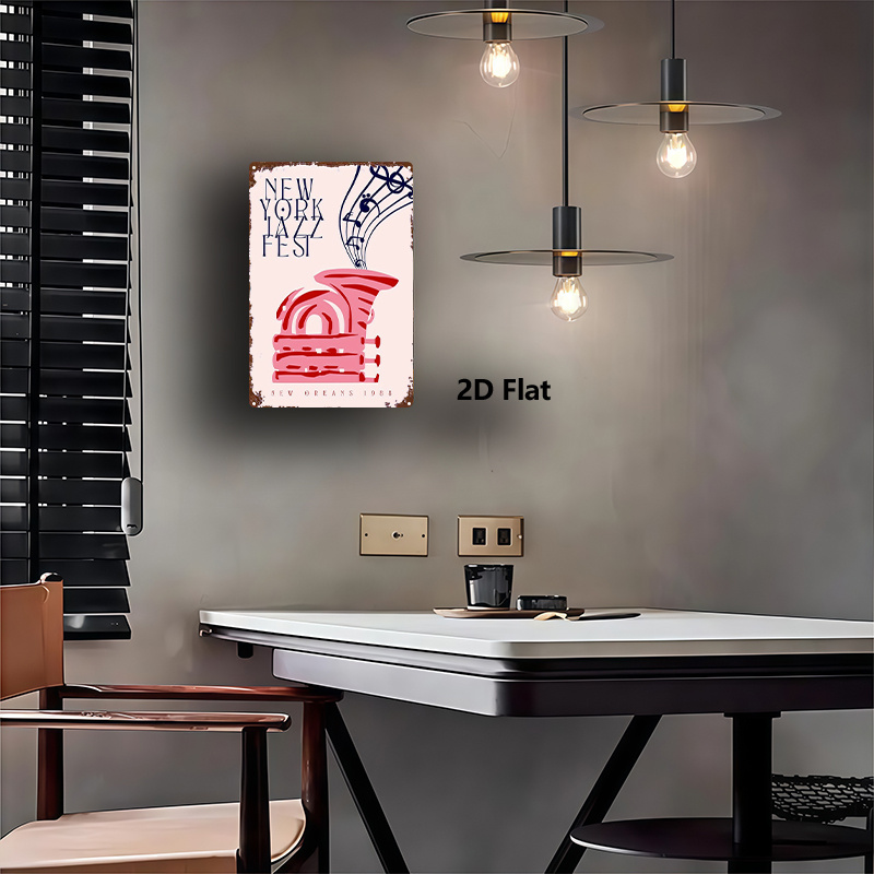 2D Flat, 1pc, Metal Sign, New  - Home Gym York 评论和价格