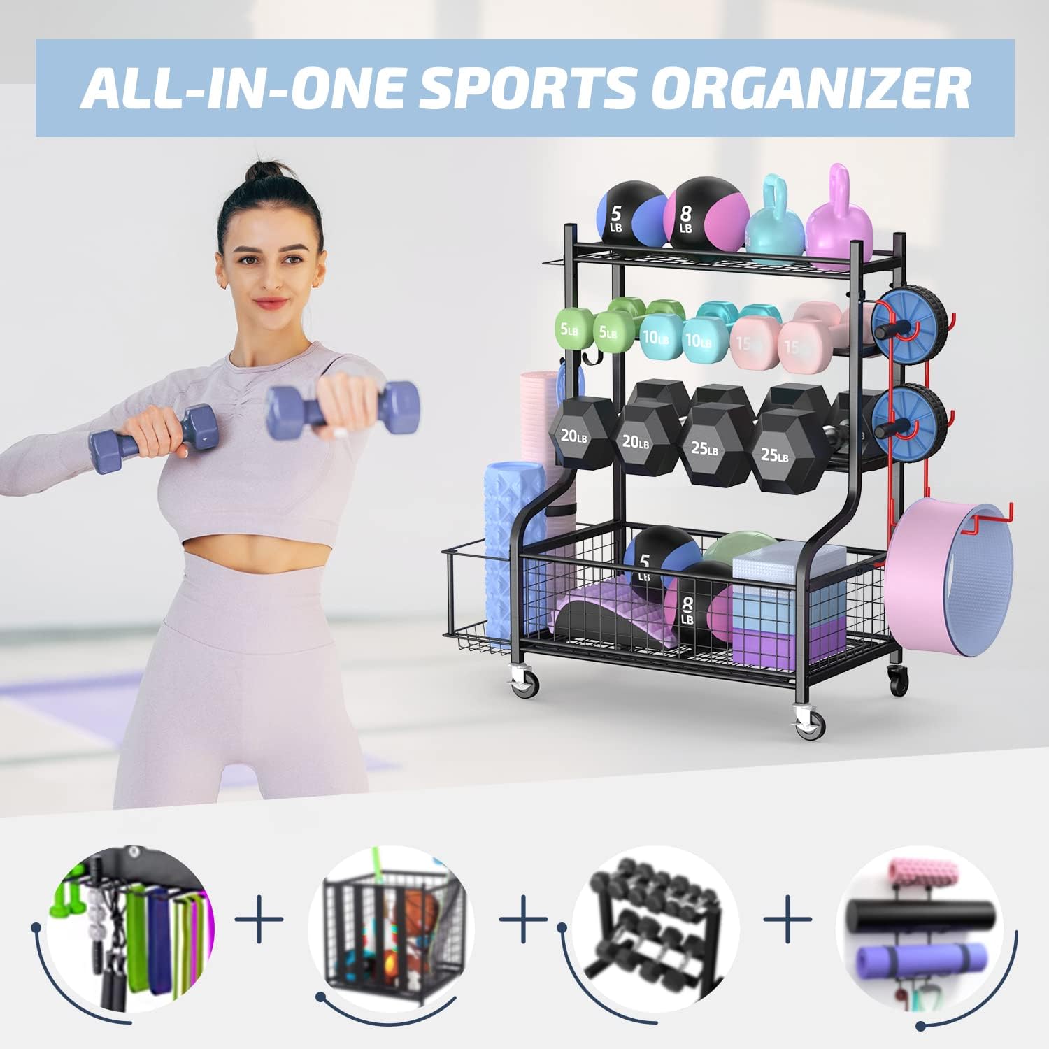 Home Gym Dumbbell Rack with Wh - Home Gym Dumbbells 评论和价格