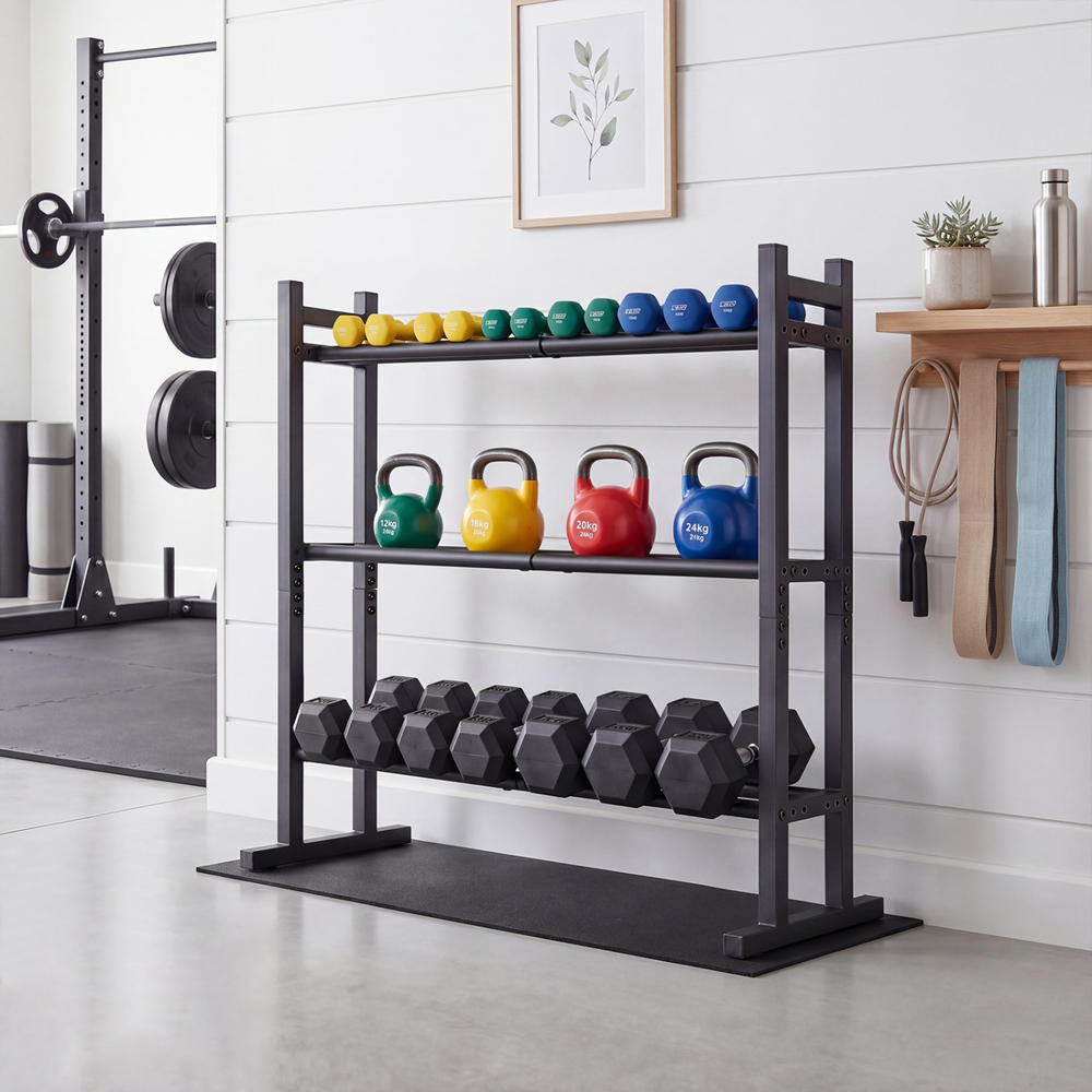Heavy Duty 3-Tier Dumbbell Rac - Home Gym Gym 评论和价格