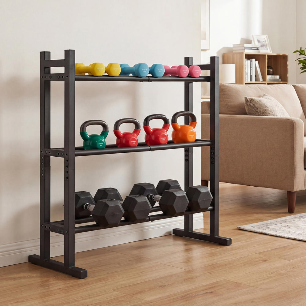 Heavy Duty 3-Tier Dumbbell Rac - Home Gym Gym 评论和价格