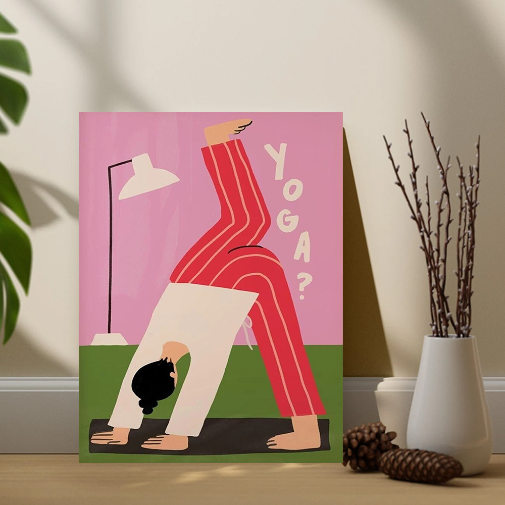 Yoga Downward Dog Canvas Print - Home Gym Minimalist 评论和价格