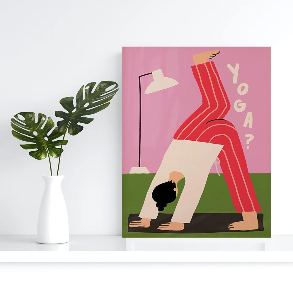 Yoga Downward Dog Canvas Print - Home Gym Minimalist 评论和价格