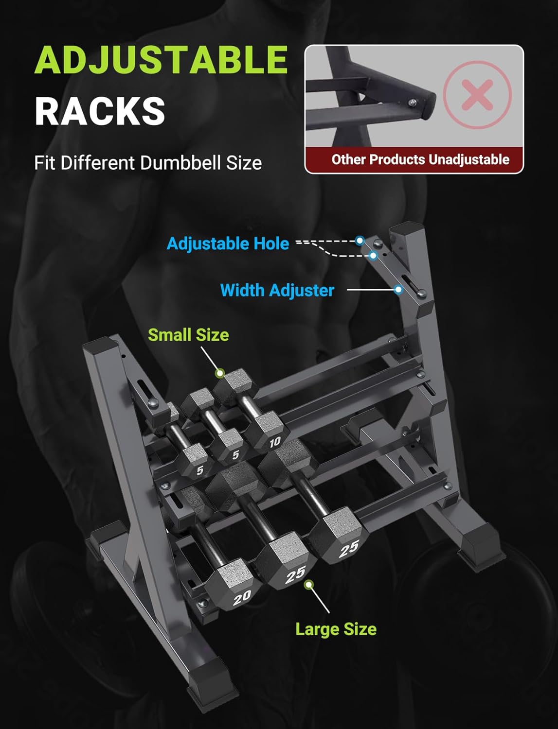 Home Gym Dumbbell Rack, 3 & 5  - Home Gym Dumbbells 评论和价格