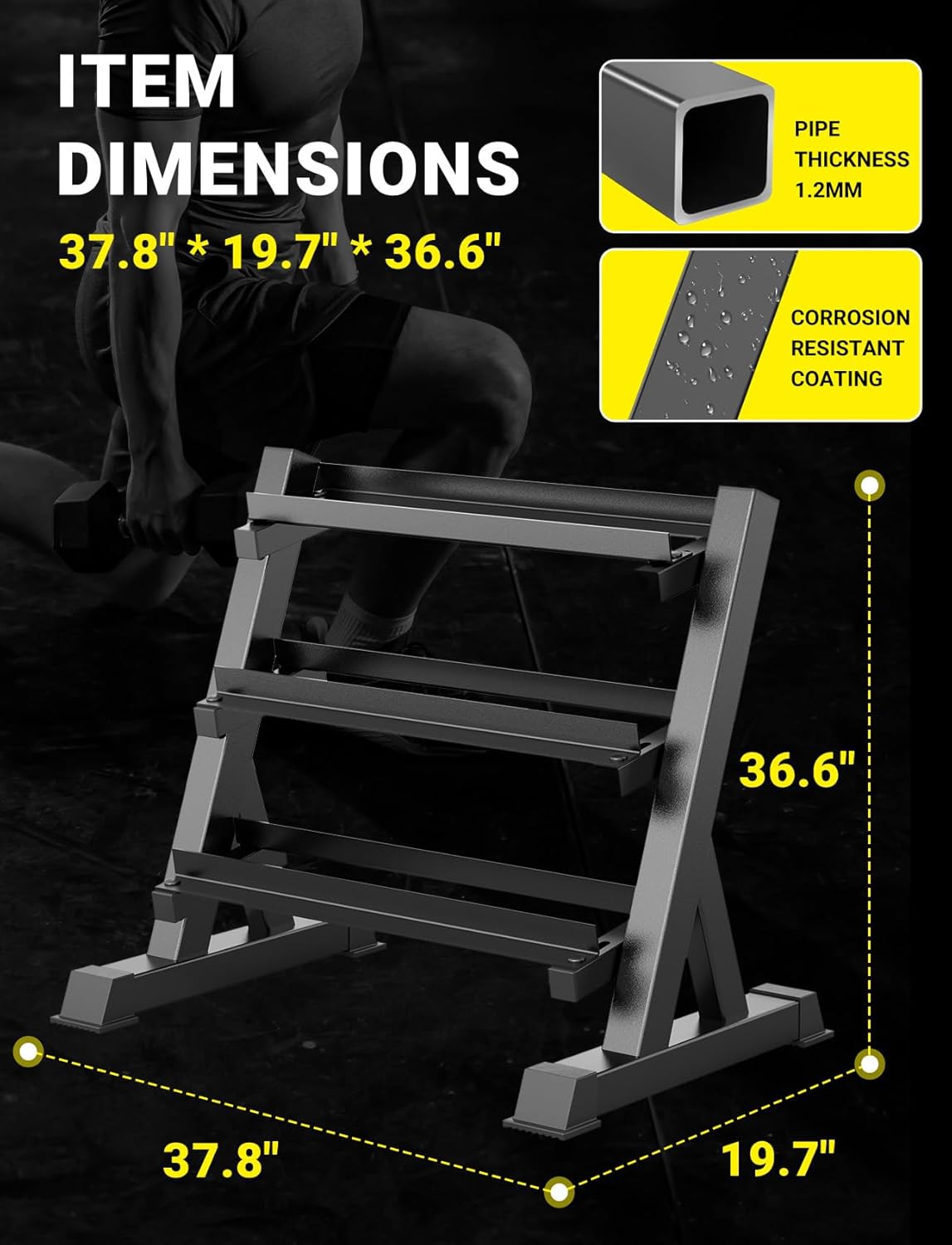 Home Gym Dumbbell Rack, 3 & 5  - Home Gym Dumbbells 评论和价格